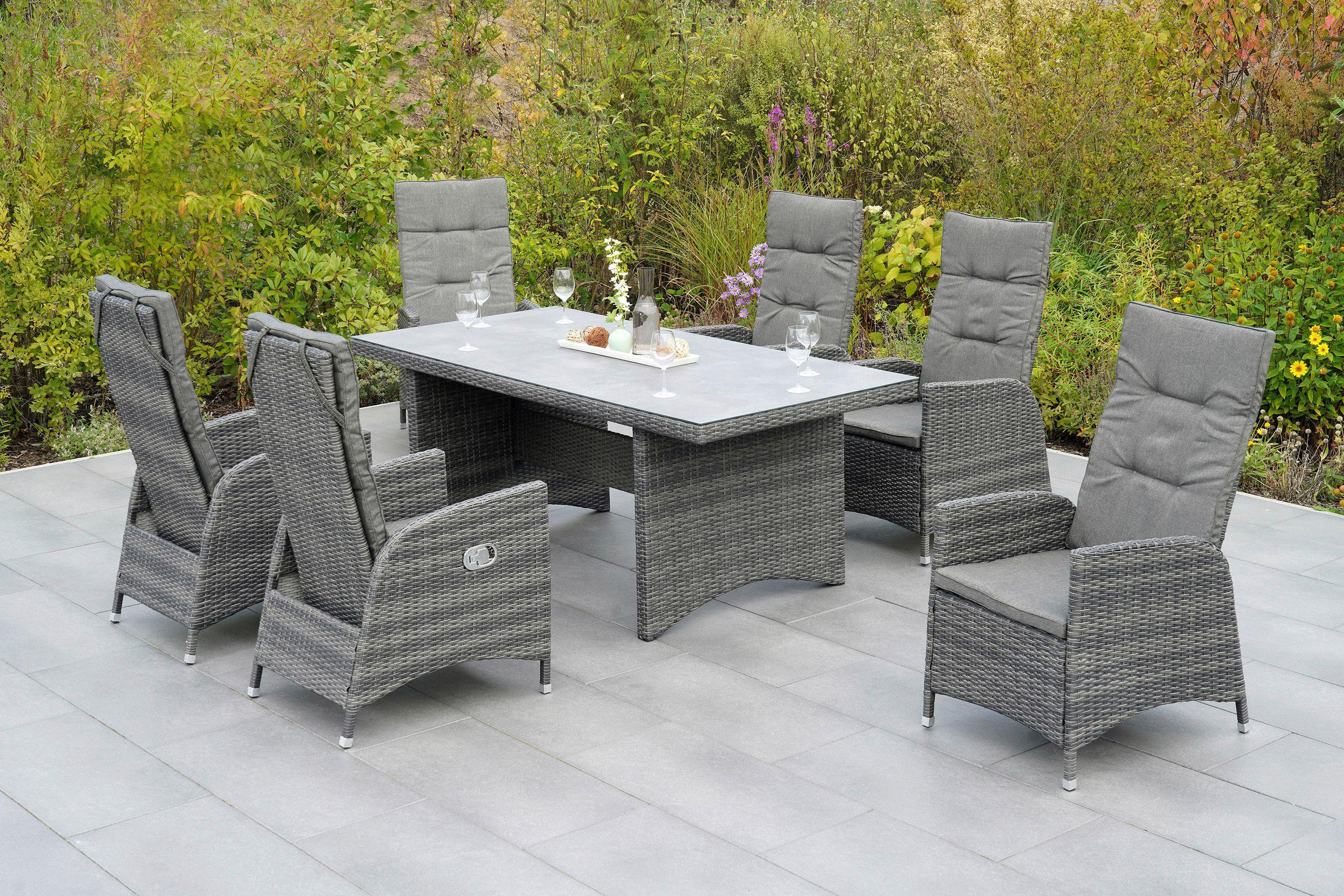 GARTENSET BOLOGNA Metall, Kunststoff, Textil Gardenson Garten & Outdoor > Gartenmöbel > Gartenmöbel-Sets Grau