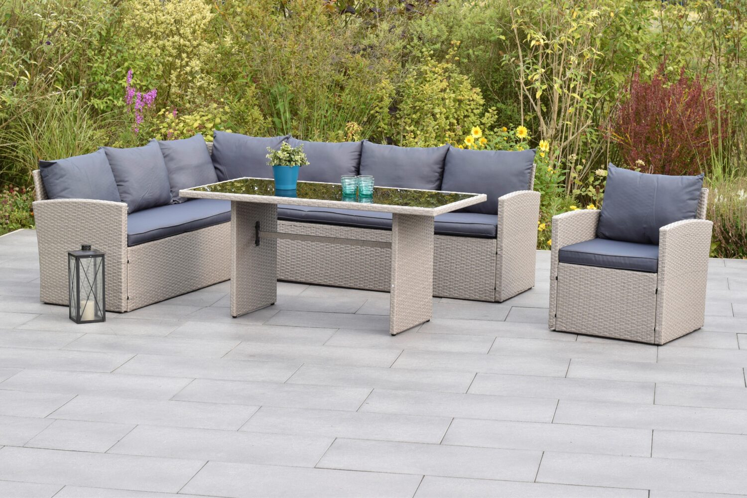 GARTENSET LANZAROTE Metall, Kunststoff, Textil Gardenson Garten & Outdoor > Gartenmöbel > Gartenmöbel-Sets Grau