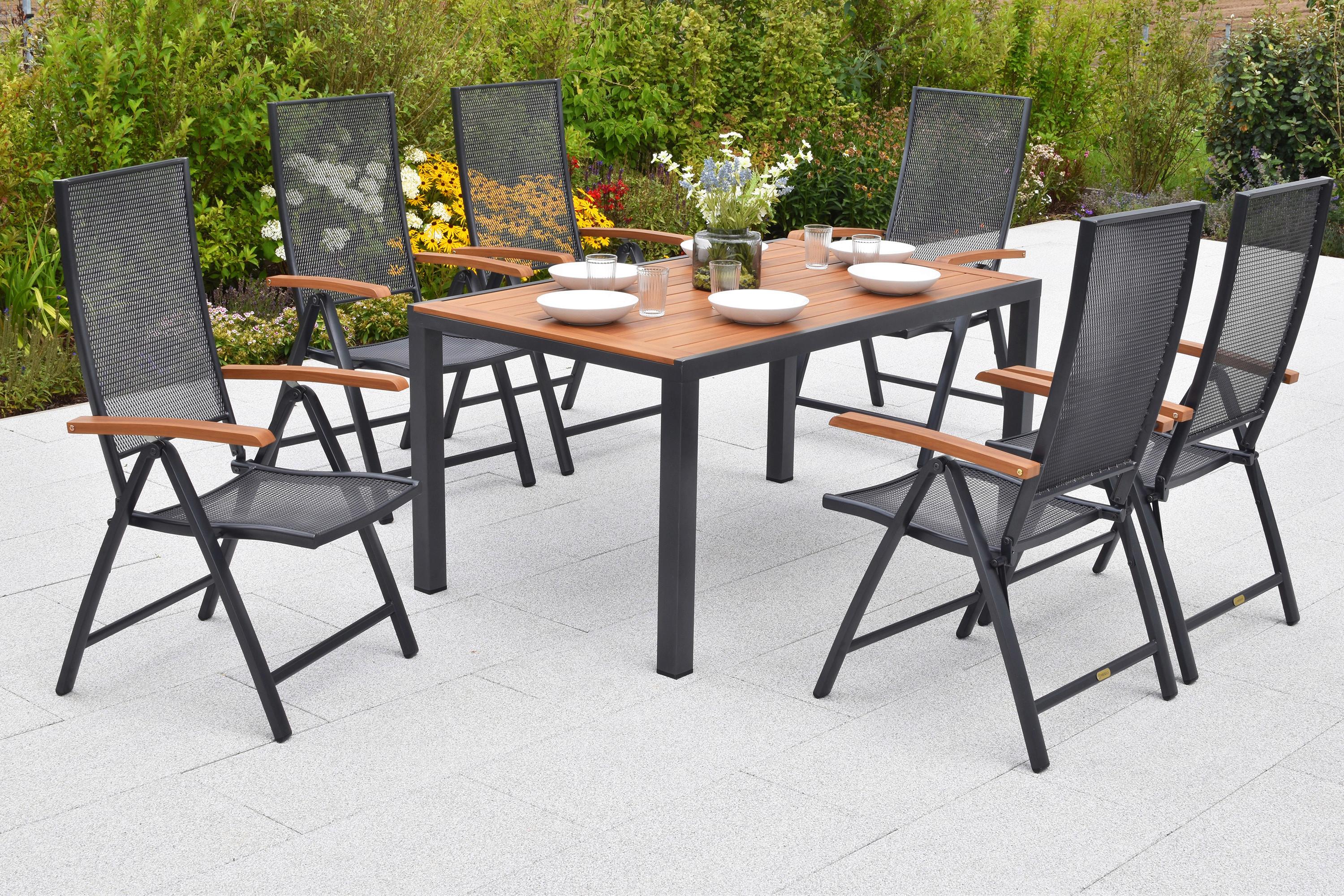 wohnli-moebel-suche-001442028304 Wohnli Möbelsuche - Gartentischgruppe Thasos 7-tlg. Graphitfarben