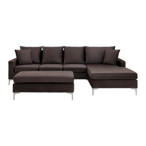 wohnli-moebel-suche-001458000401 Wohnli Möbelsuche - Wohnlandschaft Alondra Braun Webstoff mit Hocker