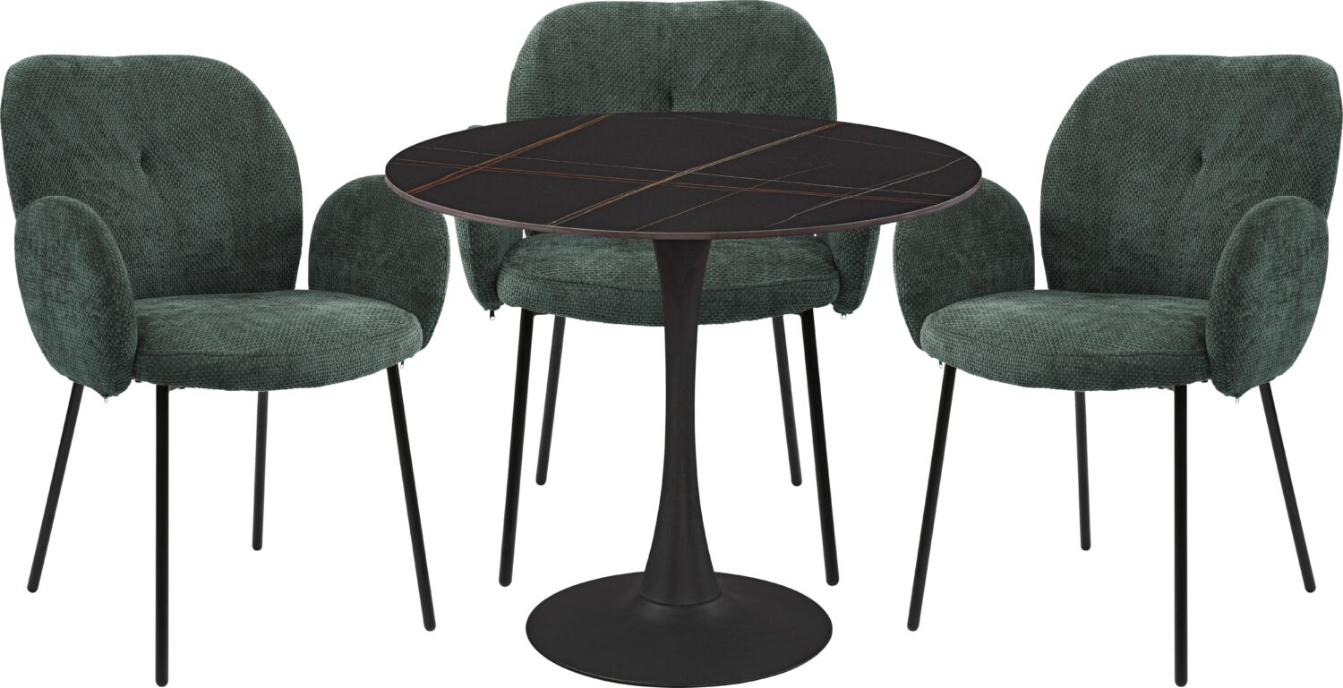 Esstisch Panther 2 Schwarz matt Metall, Keramik Mömax Möbel > Tische > Esstische > Esstische rund Schwarz