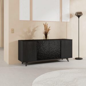 Wohnli Möbelsuche - Sideboard Zelia Holz/Glas Schwarz