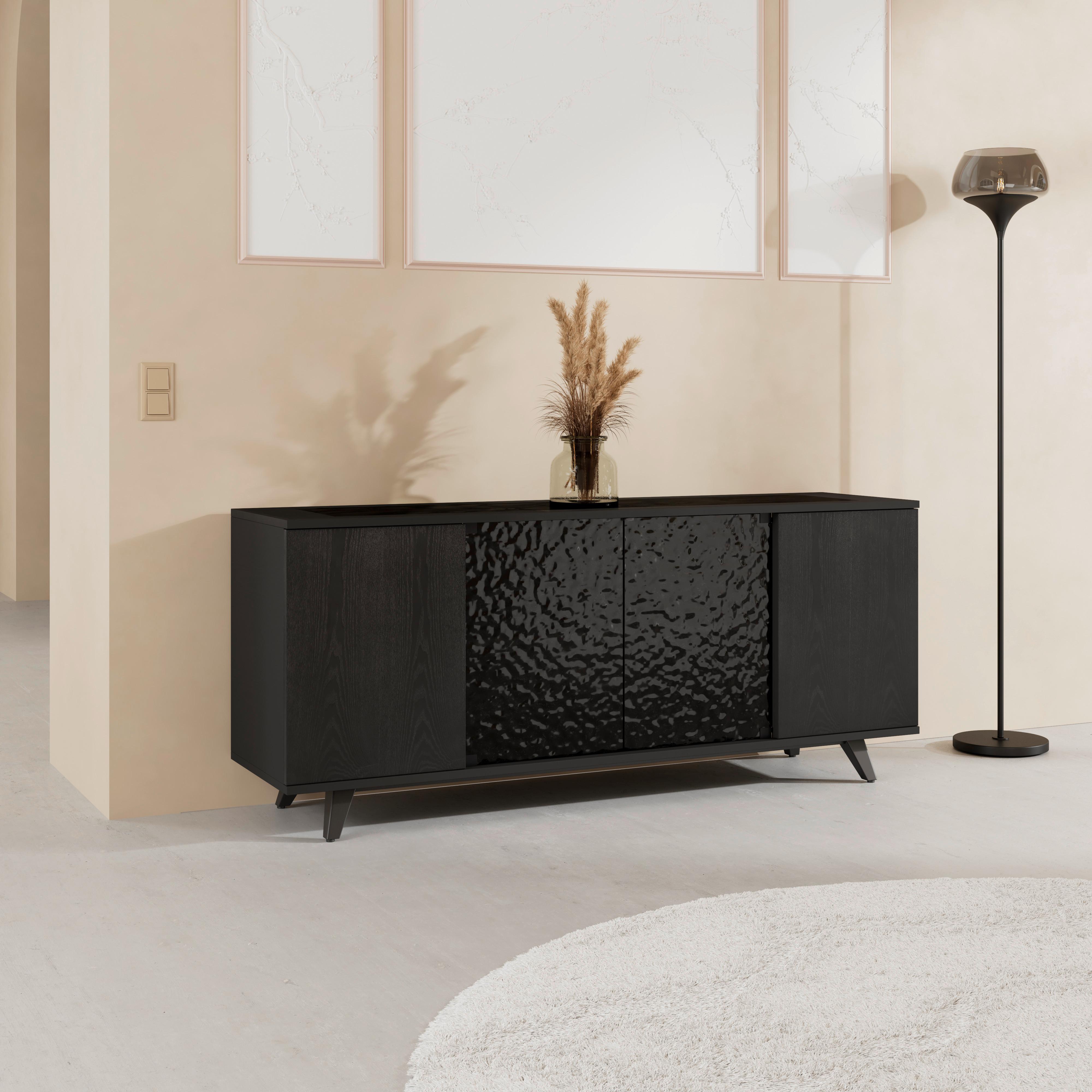 wohnli-moebel-suche-001467004502 Wohnli Möbelsuche - Sideboard Zelia Holz/Glas Schwarz