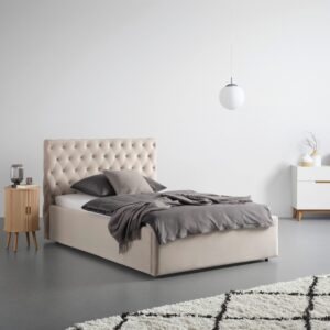 Polsterbett Katar Beige ca. 140x200cm Textil Mömax Möbel > Betten > Polsterbetten Beige
