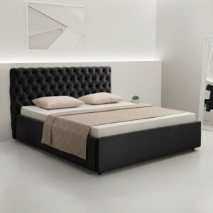 Polsterbett Katar Schwarz ca. 160x200cm Textil Mömax Möbel > Betten > Polsterbetten Schwarz