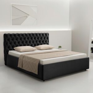 Polsterbett Katar Schwarz ca. 200x200cm Textil Mömax Möbel > Betten > Polsterbetten Schwarz