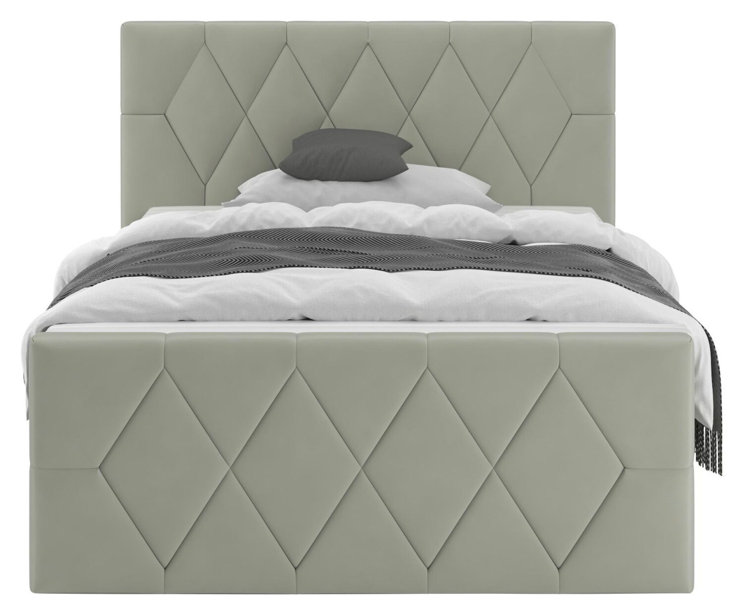 Boxspringbett Josie B Grau ca. 120x200cm Holz, Holzwerkstoff Mömax Möbel > Betten > Boxspringbetten Grau