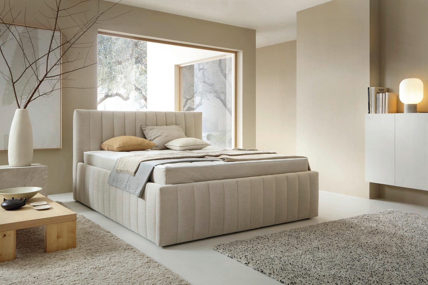 Polsterbett Orinoco Beige ca. 160x200cm Metall, Holzwerkstoff Mömax Möbel > Betten > Polsterbetten Beige