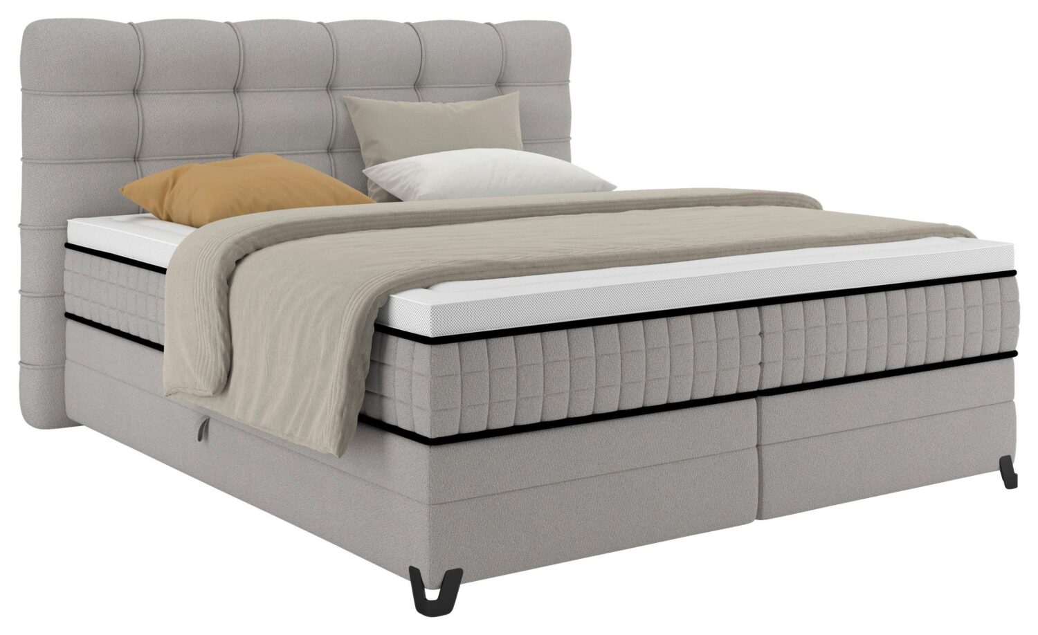 Wohnli Möbelsuche - Boxspringbett Carmen C Grau ca. 180x200cm