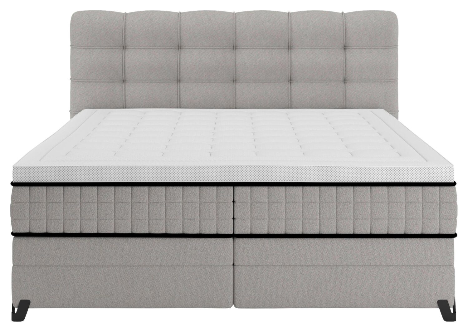 Boxspringbett Carmen C Grau ca. 160x200cm Holz, Metall, Kunststoff, Holzwerkstoff Premium Living Möbel > Betten > Boxspringbetten Grau