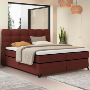 Boxspringbett Carmen C Braun ca. 160x200cm Holz, Metall, Kunststoff, Holzwerkstoff Premium Living Möbel > Betten > Boxspringbetten Braun