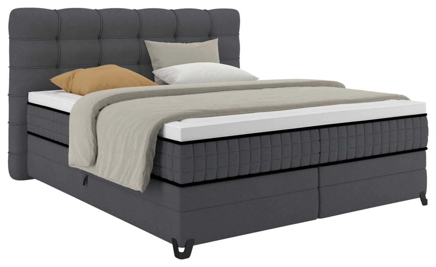 Wohnli Möbelsuche - Boxspringbett Carmen C Anthrazit ca. 180x200cm