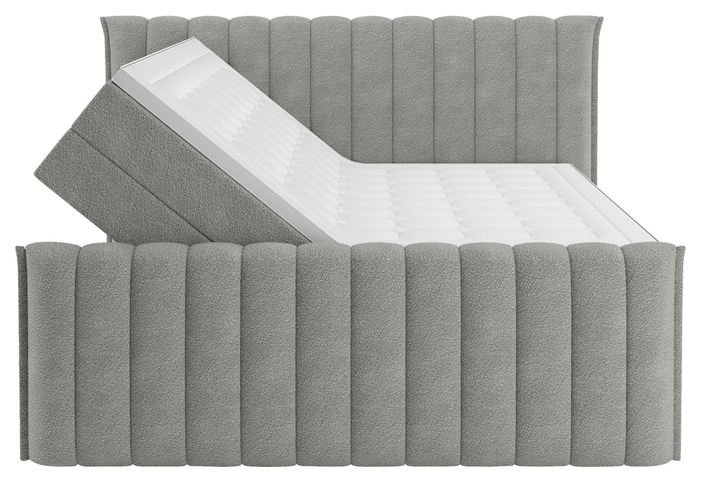 wohnli-moebel-suche-001523002003-1 Boxspringbett Lina Grau ca. 200x200cm Holz, Kunststoff, Textil, Holzwerkstoff Premium Living Möbel > Betten > Boxspringbetten Grau