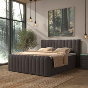 wohnli-moebel-suche-001523002023-1 Boxspringbett Lina Anthrazit ca. 160x200cm Holz, Kunststoff, Textil, Holzwerkstoff Premium Living Möbel > Betten > Boxspringbetten Anthrazit