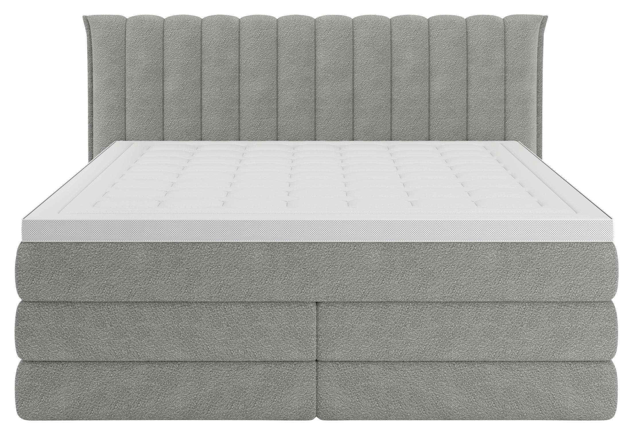 wohnli-moebel-suche-001523002026-1 Boxspringbett Lina Grau ca. 160x200cm Holz, Kunststoff, Textil, Holzwerkstoff Premium Living Möbel > Betten > Boxspringbetten Grau