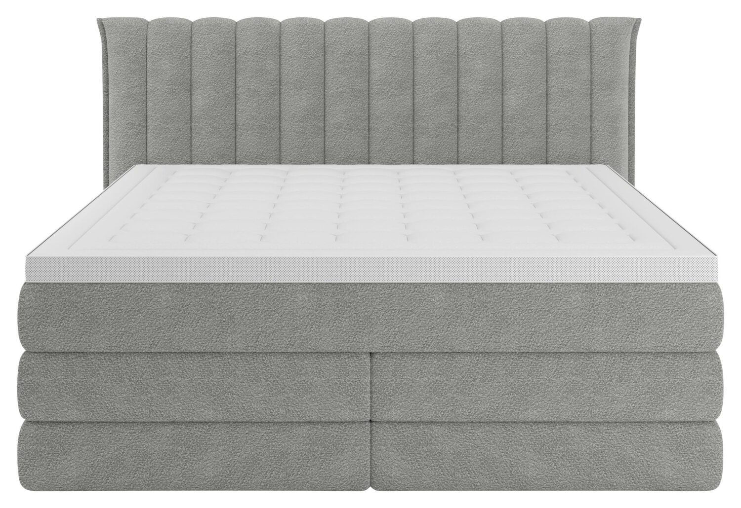 Boxspringbett Lina Grau ca. 200x200cm Holz, Kunststoff, Textil, Holzwerkstoff Premium Living Möbel > Betten > Boxspringbetten Grau