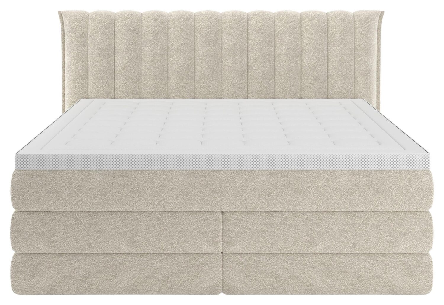 Boxspringbett Lina Beige ca. 200x200cm Holz, Kunststoff, Textil, Holzwerkstoff Premium Living Möbel > Betten > Boxspringbetten Beige