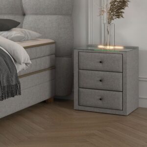 Nachtkästchen Universal Taupe Kunststoff, Textil, Holzwerkstoff Premium Living Möbel > Kommoden & Schubladenschränke > Nachttische Taupe