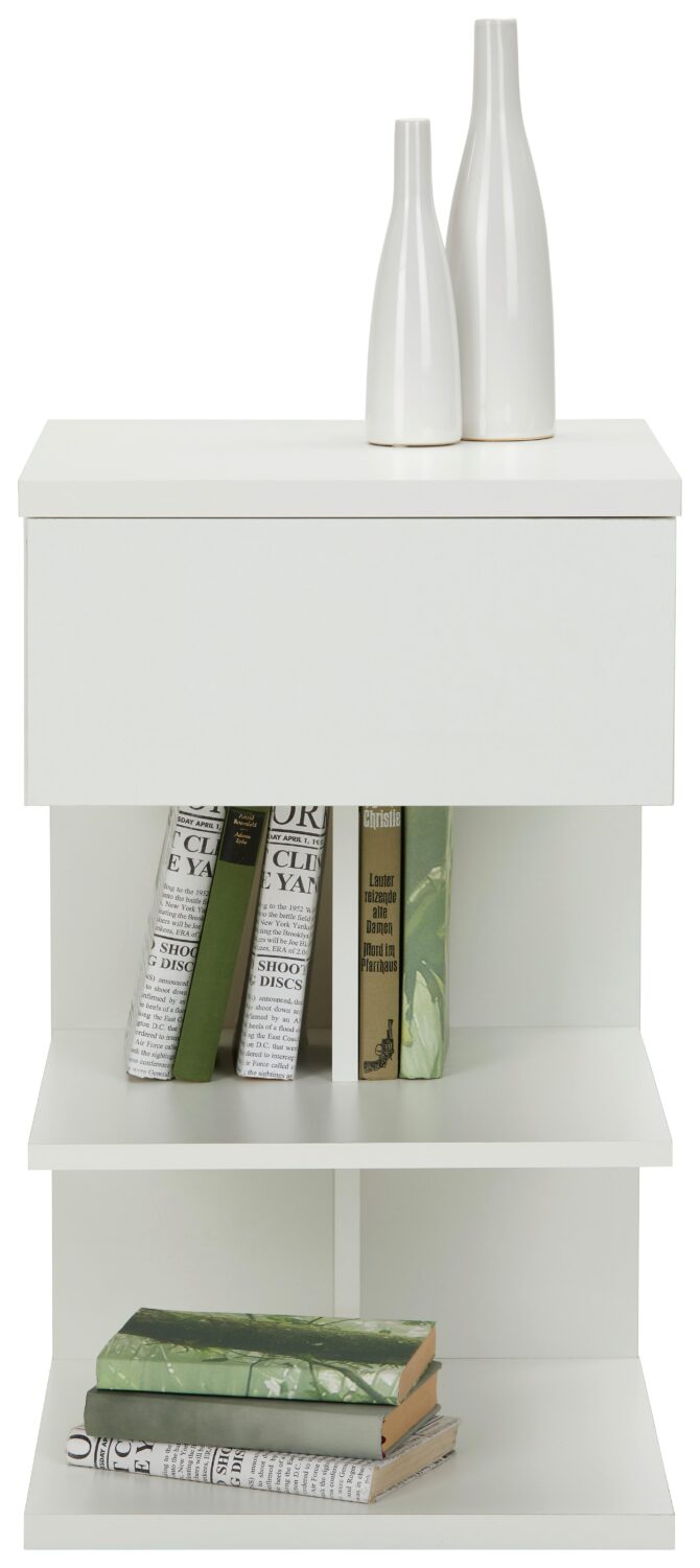Nachtkästchen in Weiß Holzwerkstoff Mömax Möbel > Kommoden & Schubladenschränke > Nachttische Weiß