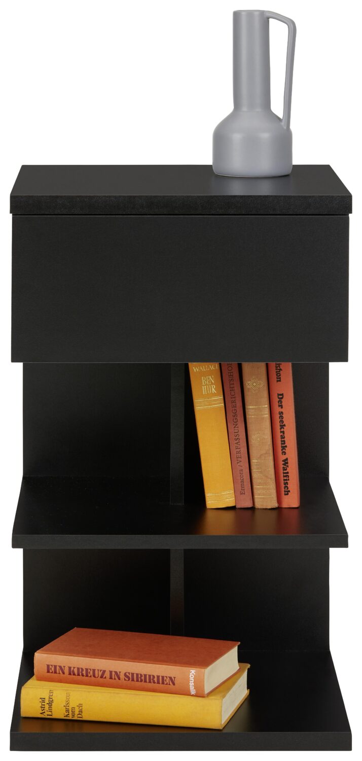 Nachtkästchen in Schwarz Holzwerkstoff Mömax Möbel > Kommoden & Schubladenschränke > Nachttische Schwarz