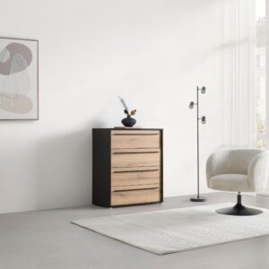 Kommode Adriano Schwarz/Eichefarben Holzwerkstoff Mömax Möbel > Kommoden & Schubladenschränke > Kommoden Schwarz