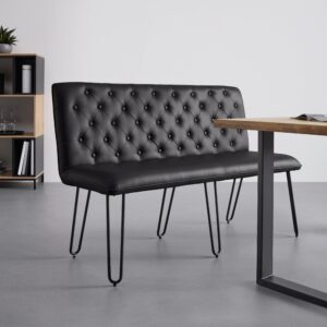 wohnli-moebel-suche-001556000301-1 Sitzbank Ivie Schwarz Lederlook Gepolstert Holz, Metall, Textil Bessagi Home Möbel > Bänke > Sitzbänke Schwarz