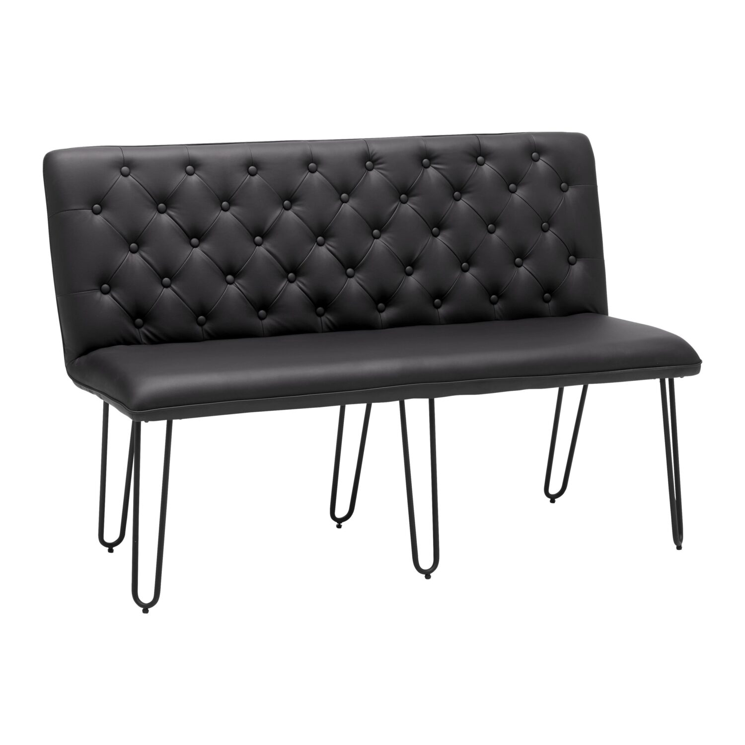 Wohnli Möbelsuche - Sitzbank Ivie Schwarz Lederlook Gepolstert