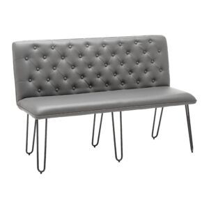 Wohnli Möbelsuche - Sitzbank Ivie Grau Lederlook Gepolstert