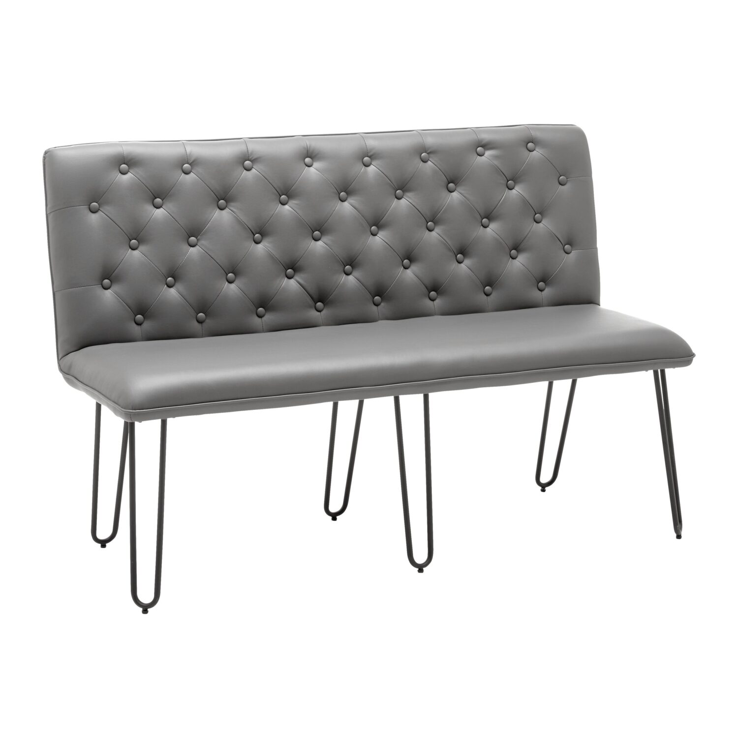 Wohnli Möbelsuche - Sitzbank Ivie Grau Lederlook Gepolstert