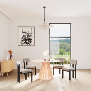 wohnli-moebel-suche-001585000302-1 Stuhl Jonna Hellgrau Bouclé Gepolstert Holz, Textil Bessagi Home Möbel > Stühle > Esszimmerstühle > Holzstühle Grau