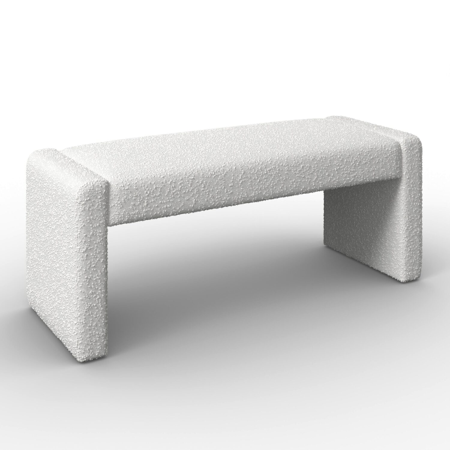 Wohnli Möbelsuche - Sitzbank Andrea Weiß Bouclé Gepolstert