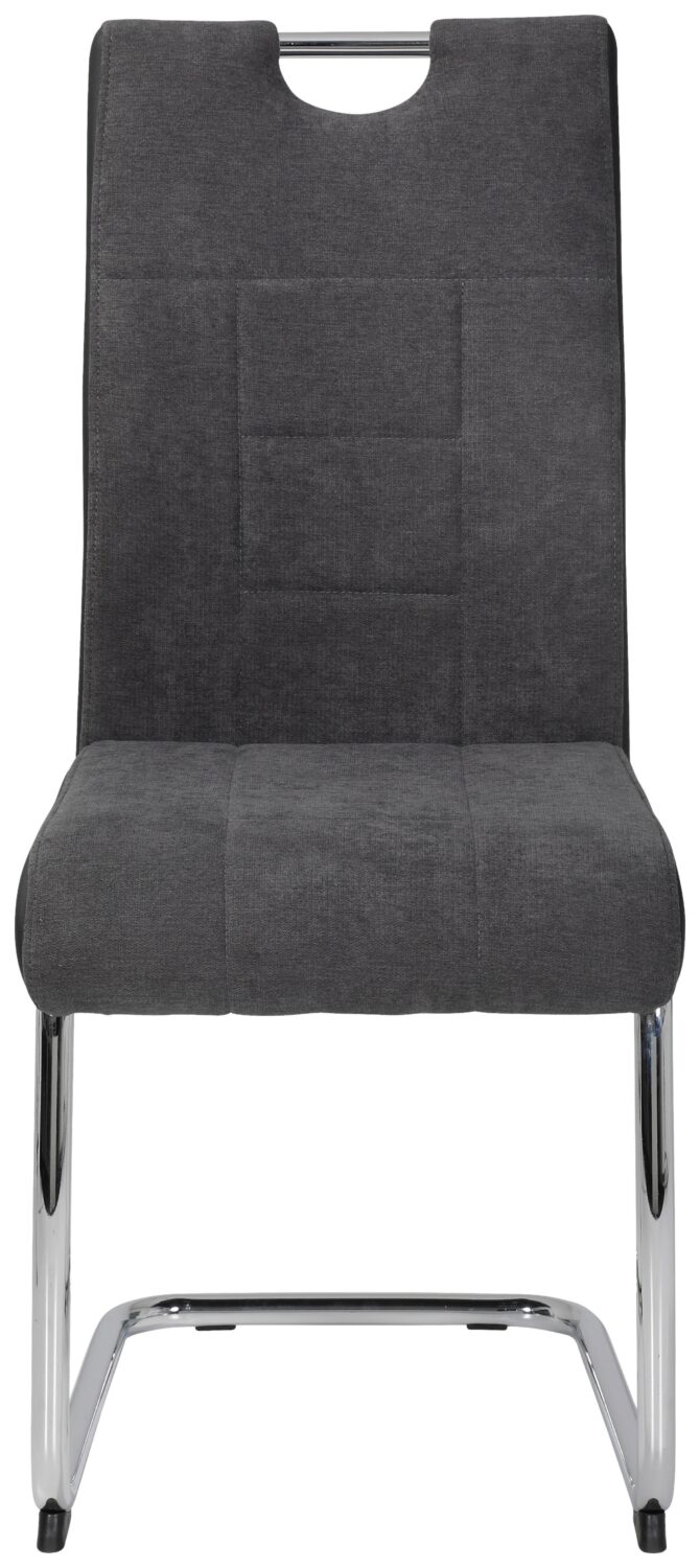 Schwingstuhl Alina 4er-Set Anthrazit Webstoff Metall, Textil MID.YOU Möbel > Stühle > Stuhl-Sets > Esszimmerstühle Sets Anthrazit