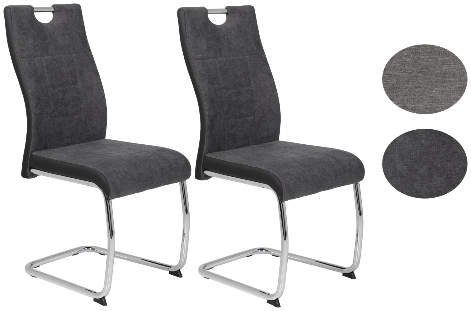 Wohnli Möbelsuche - Schwingstuhl Alina S Anthrazit 2er-Set