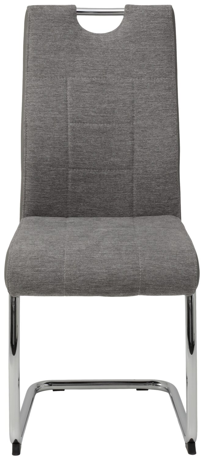 Schwingstuhl Alina Grau 2er-Set Metall, Textil MID.YOU Möbel > Stühle > Stuhl-Sets > Esszimmerstühle Sets Grau