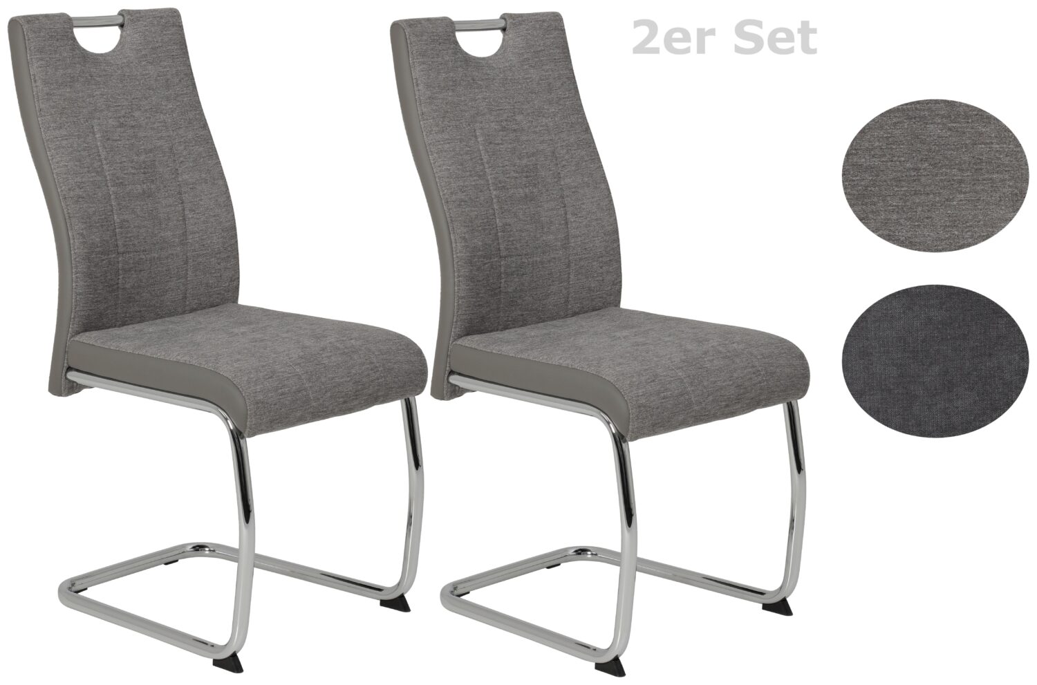 Wohnli Möbelsuche - Schwingstuhl Alina Grau 2er-Set