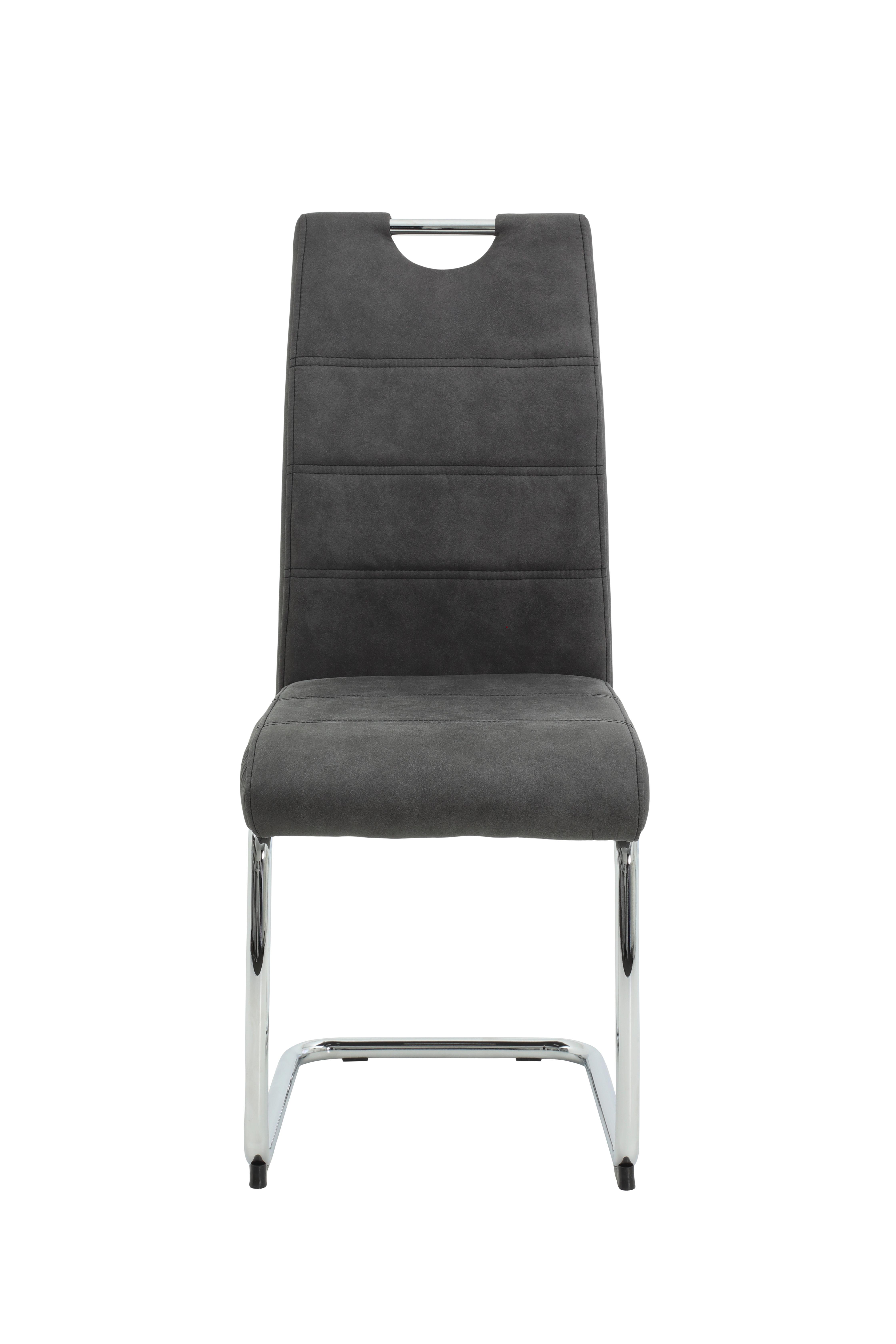 Schwingstuhl-Set Flora II S 2er-Set ca. 43x98cm Anthrazit Metall, Textil MID.YOU Möbel > Stühle > Stuhl-Sets > Esszimmerstühle Sets Anthrazit