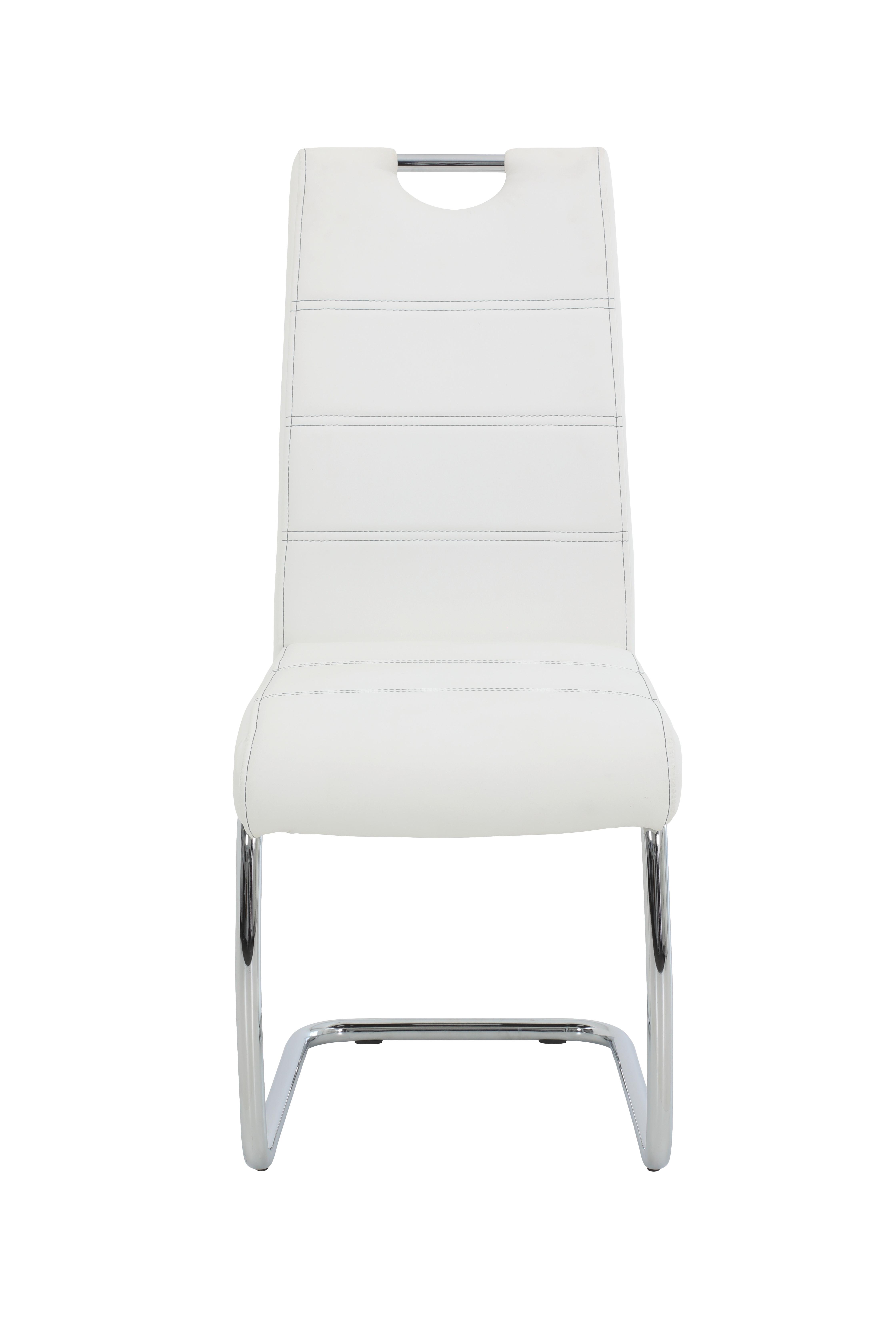 Schwingstuhl-Set Flora 2er-Set ca. 43x98 cm Lederlook Weiß Metall, Textil MID.YOU Möbel > Stühle > Stuhl-Sets > Esszimmerstühle Sets Weiß