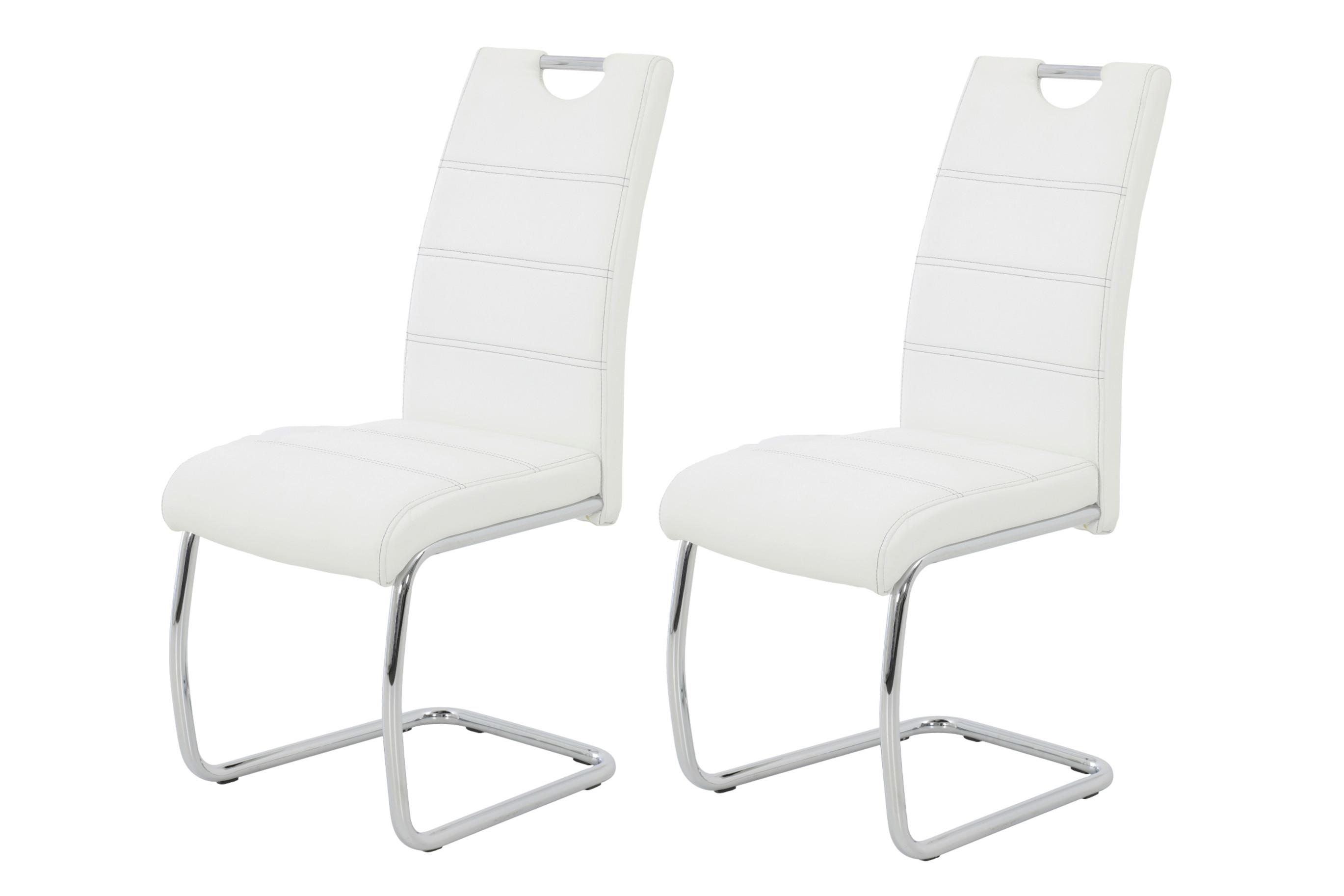 Wohnli Möbelsuche - Schwingstuhl-Set Flora 2er-Set ca. 43x98 cm Lederlook Weiß