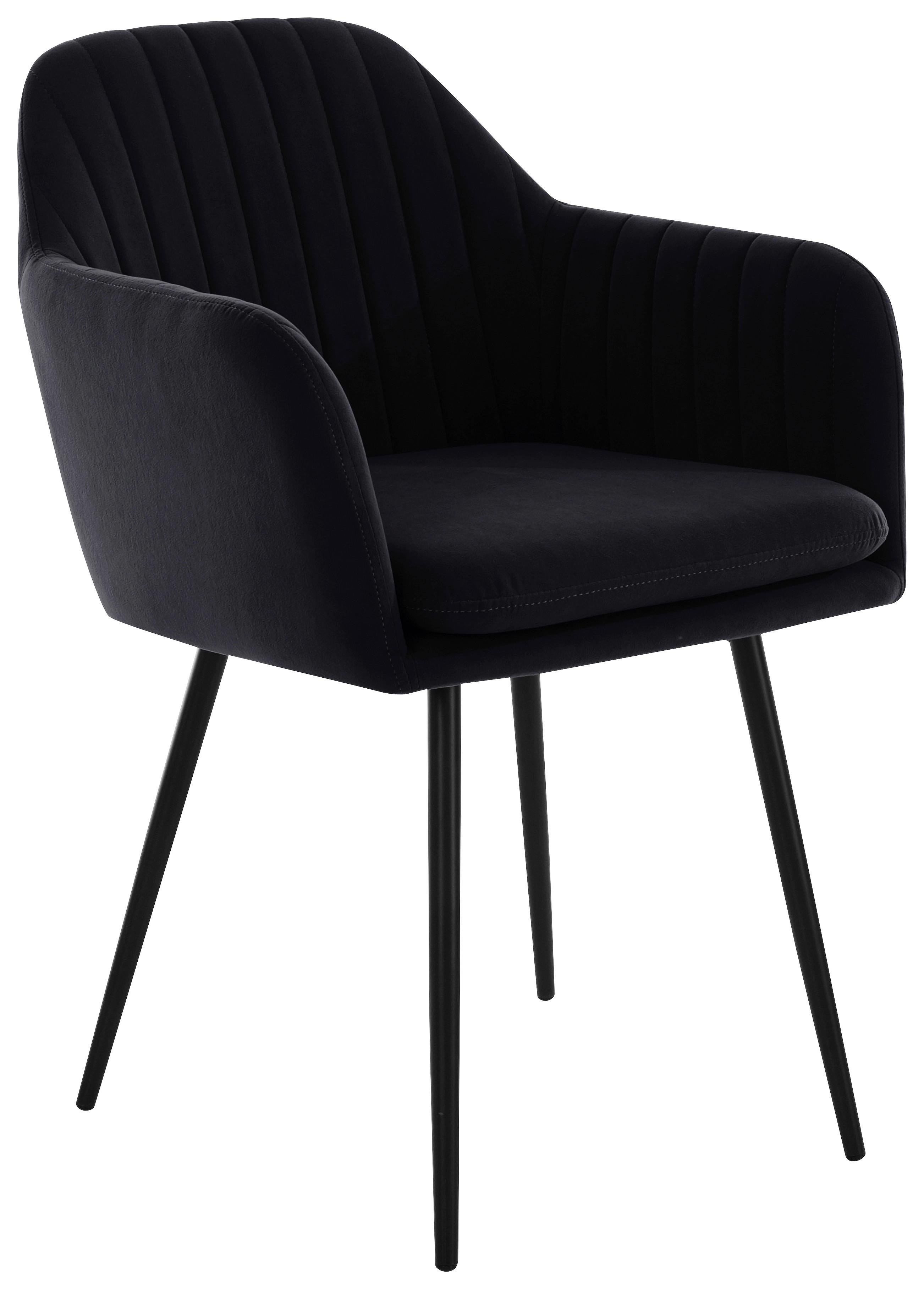 Wohnli Möbelsuche - Armlehnstuhl Mila 2er-Set Schwarz samt