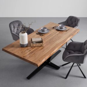 Esstisch Vector Akaziefarben Echtholz ca. 180x90x76cm Holz, Metall Mömax Möbel > Tische > Esstische > Esstische Holz Braun