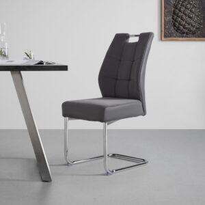 Schwingstuhl Lea Grau Metall, Textil Mömax Möbel > Stühle > Esszimmerstühle > Schwingstühle Grau