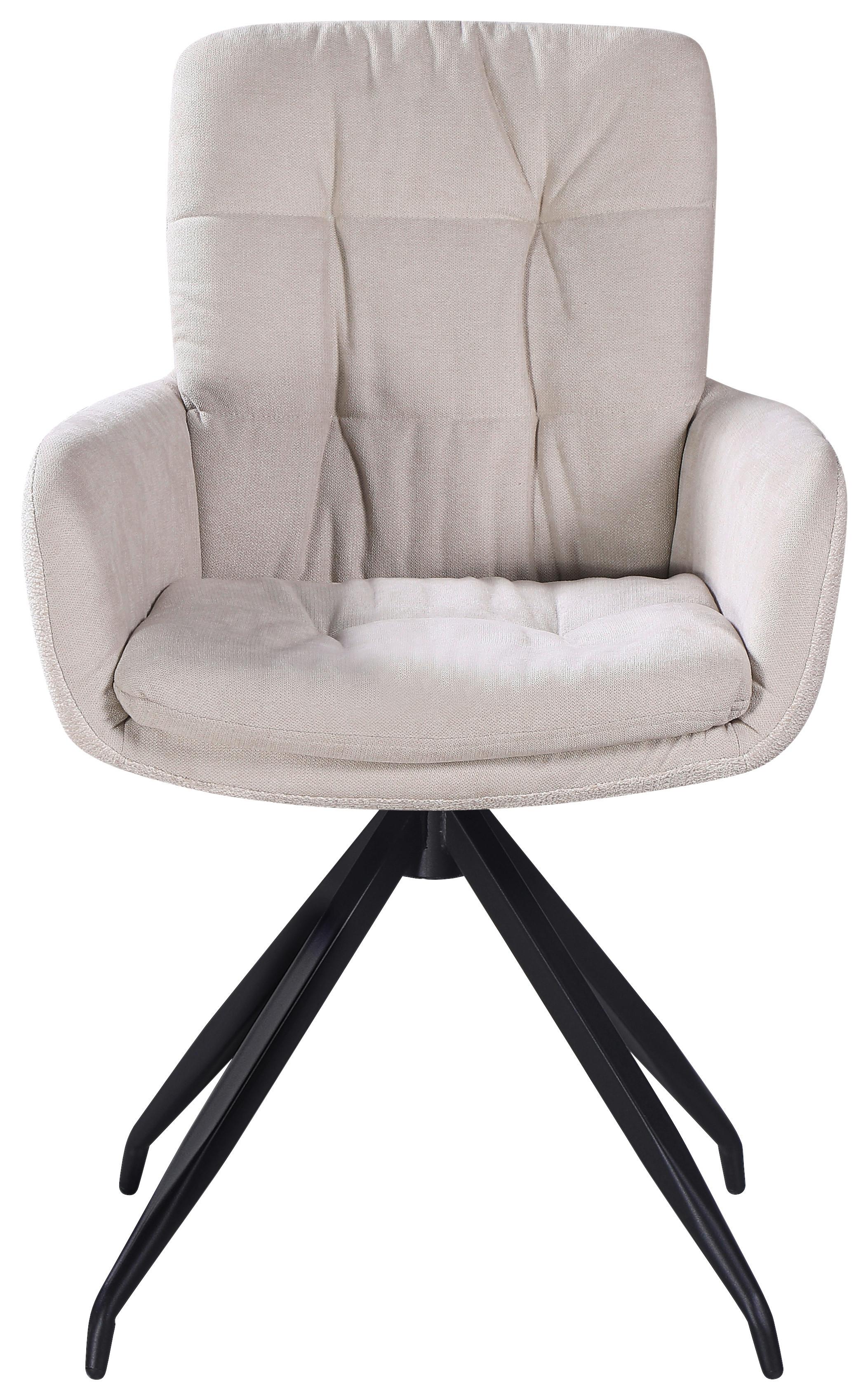 Armlehnstuhl Nova Beige/Schwarz Metall, Textil Mömax Wohnzimmermöbel Beige