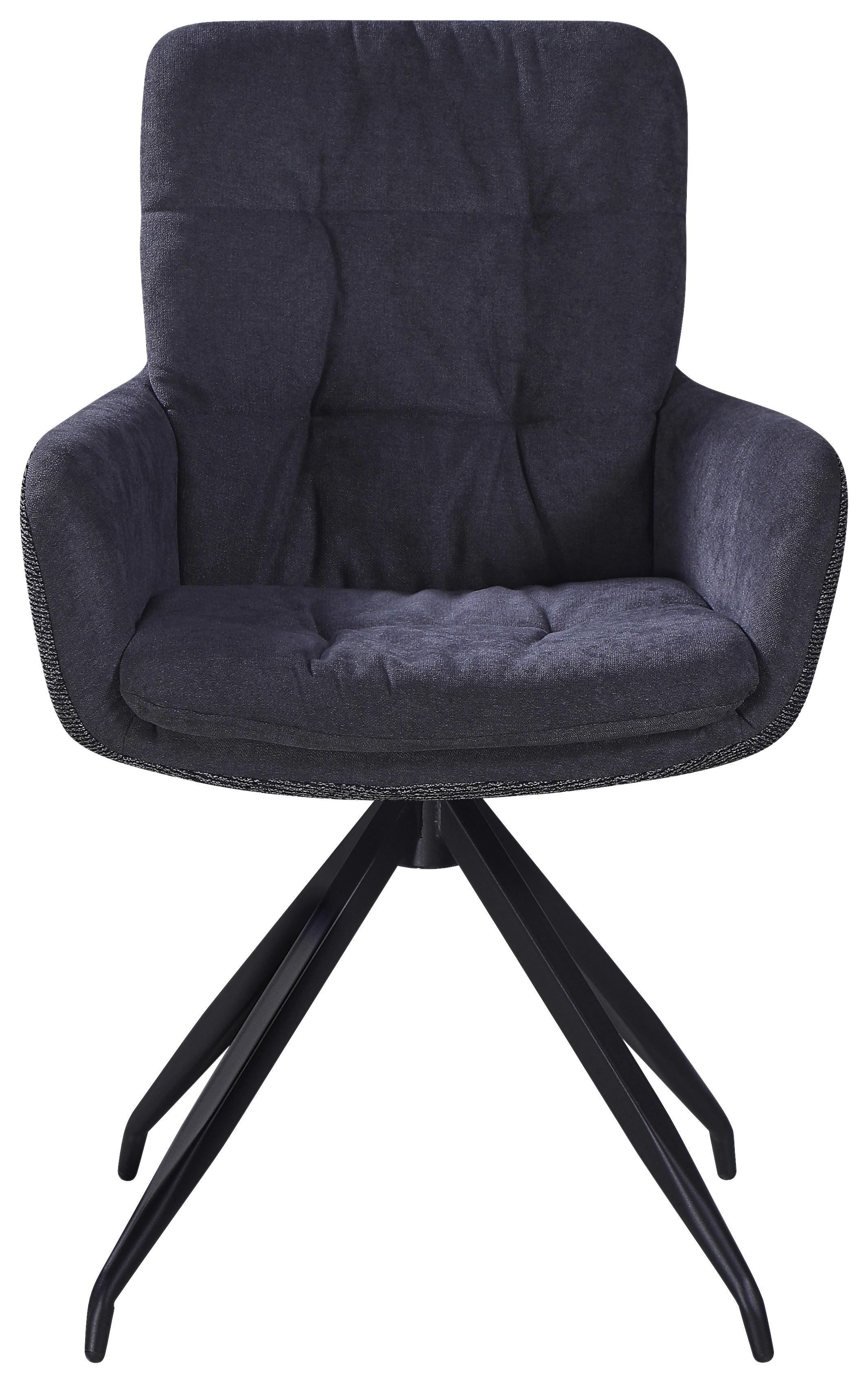 Armlehnstuhl Nova Grau/Schwarz Metall, Textil Mömax Wohnzimmermöbel Grau