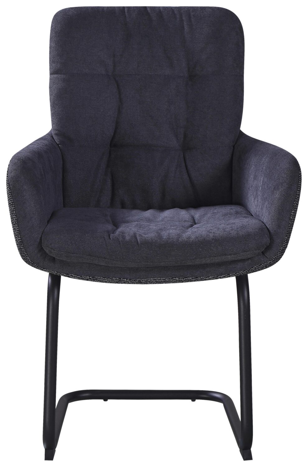 Armlehnstuhl Nova Grau/Schwarz Metall, Textil Premium Living Wohnzimmermöbel Grau