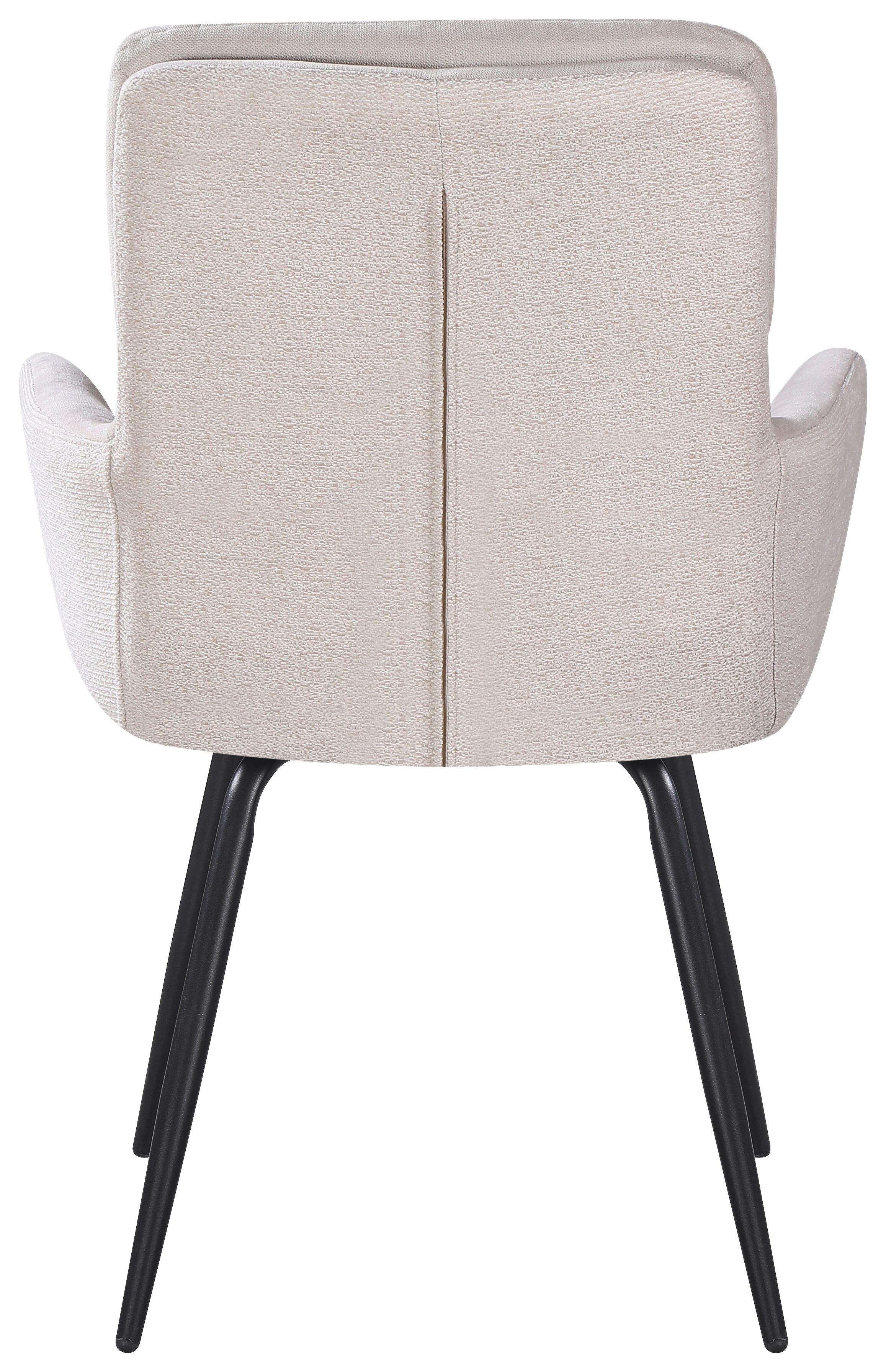 Armlehnstuhl Nova Beige/Schwarz Metall, Textil Mömax Wohnzimmermöbel Beige