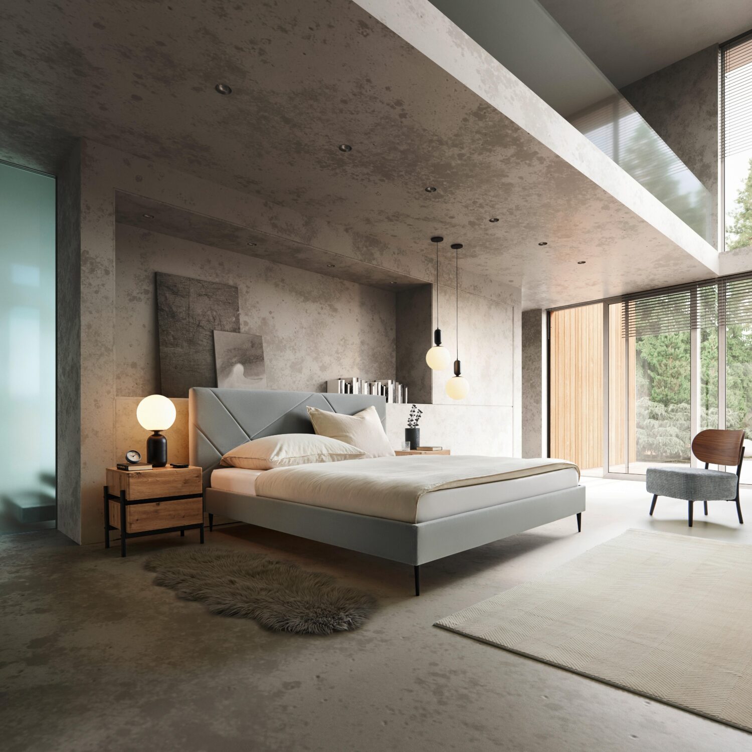 Wohnli Möbelsuche - Polsterbett Elena ca. 180x200 cm Grau