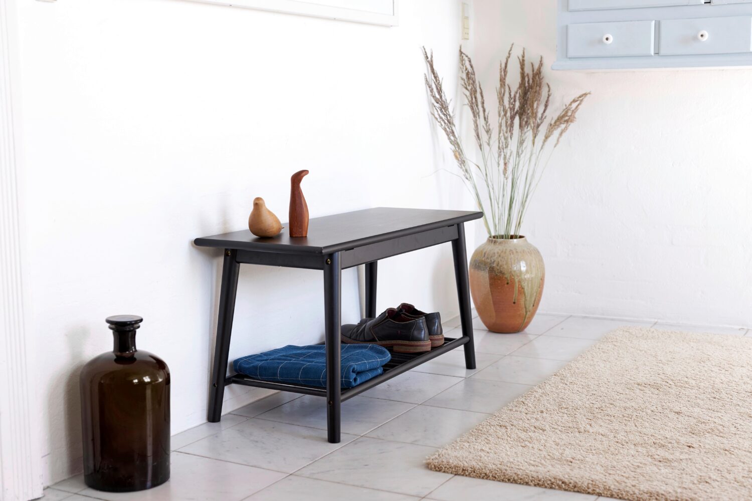 Schuhbank Noble ca. 90x45x35cm Schwarz Bambus Holz MID.YOU Garderoben > Garderobenbänke Schwarz