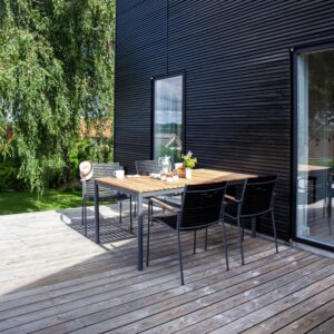 wohnli-moebel-suche-001685001109-1 Gartentischgruppe Mood 5-tlg. Teakholz massiv Anthrazit Holz Gardenson Garten & Outdoor > Gartenmöbel > Gartenmöbel-Sets Anthrazit