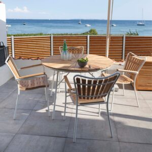 wohnli-moebel-suche-001685001209 Wohnli Möbelsuche - Gartentischgruppe Ellen Weiß/Teak 5-tlg.