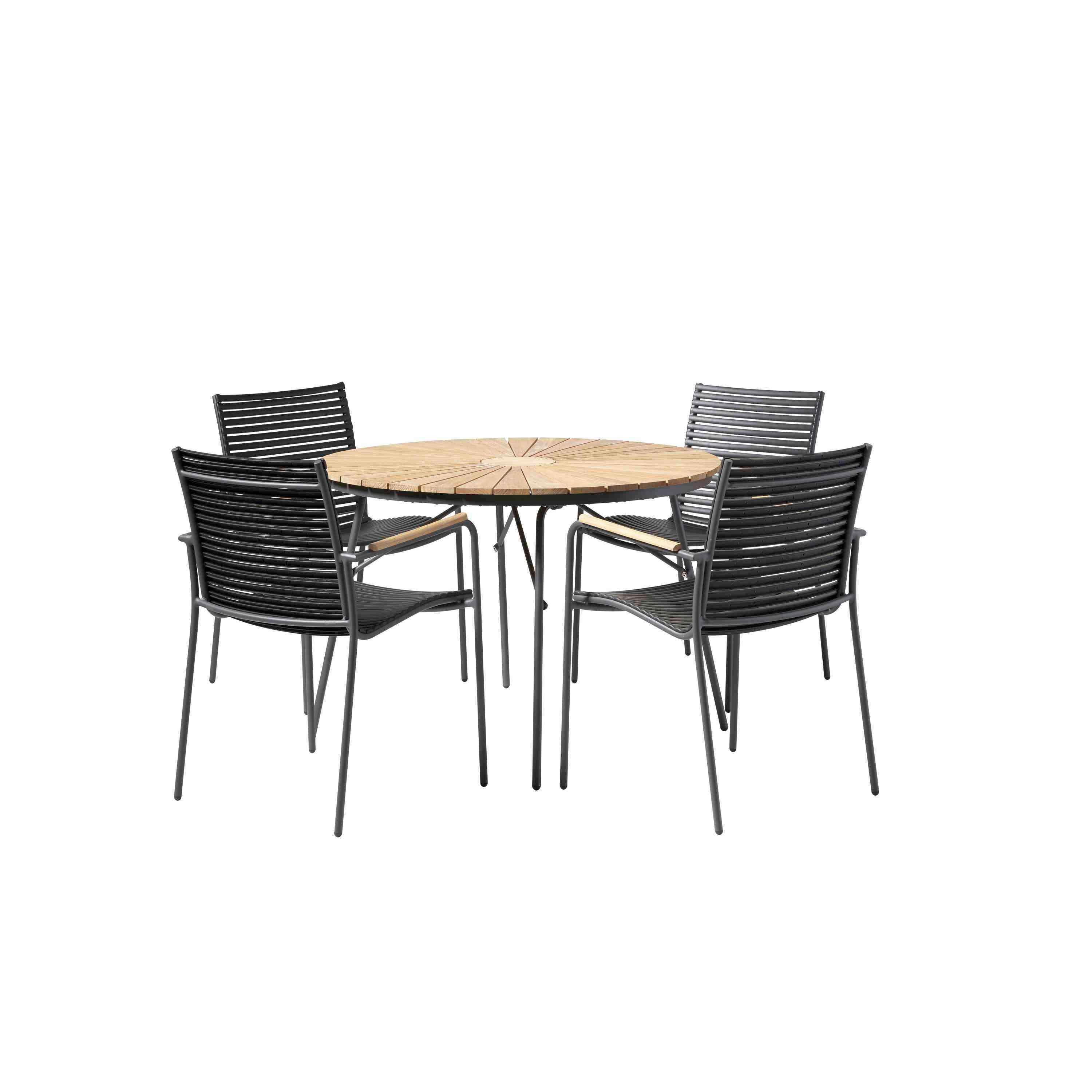wohnli-moebel-suche-001685001214 Wohnli Möbelsuche - Gartentischgruppe Ellen Anthrazit/Teak 5-tlg.